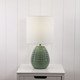 Beehive Ceramic Table Lamp In Green With Fabric Shade E14 40W Beehive Ceramic Table Lamp In Green With Fabric Shade E14 40W